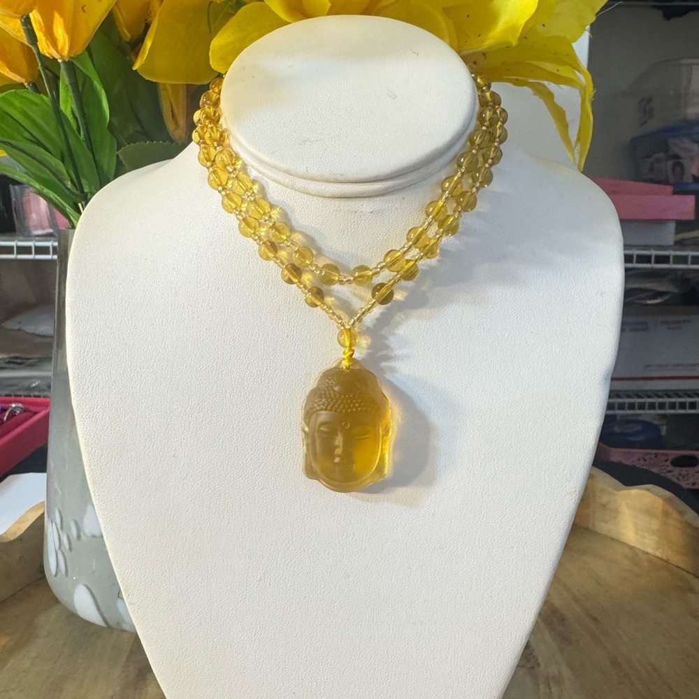 Elegant Gold Buddha Pendant Necklace - Picture 8 of 14